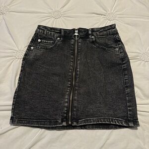 garage black denim skirt